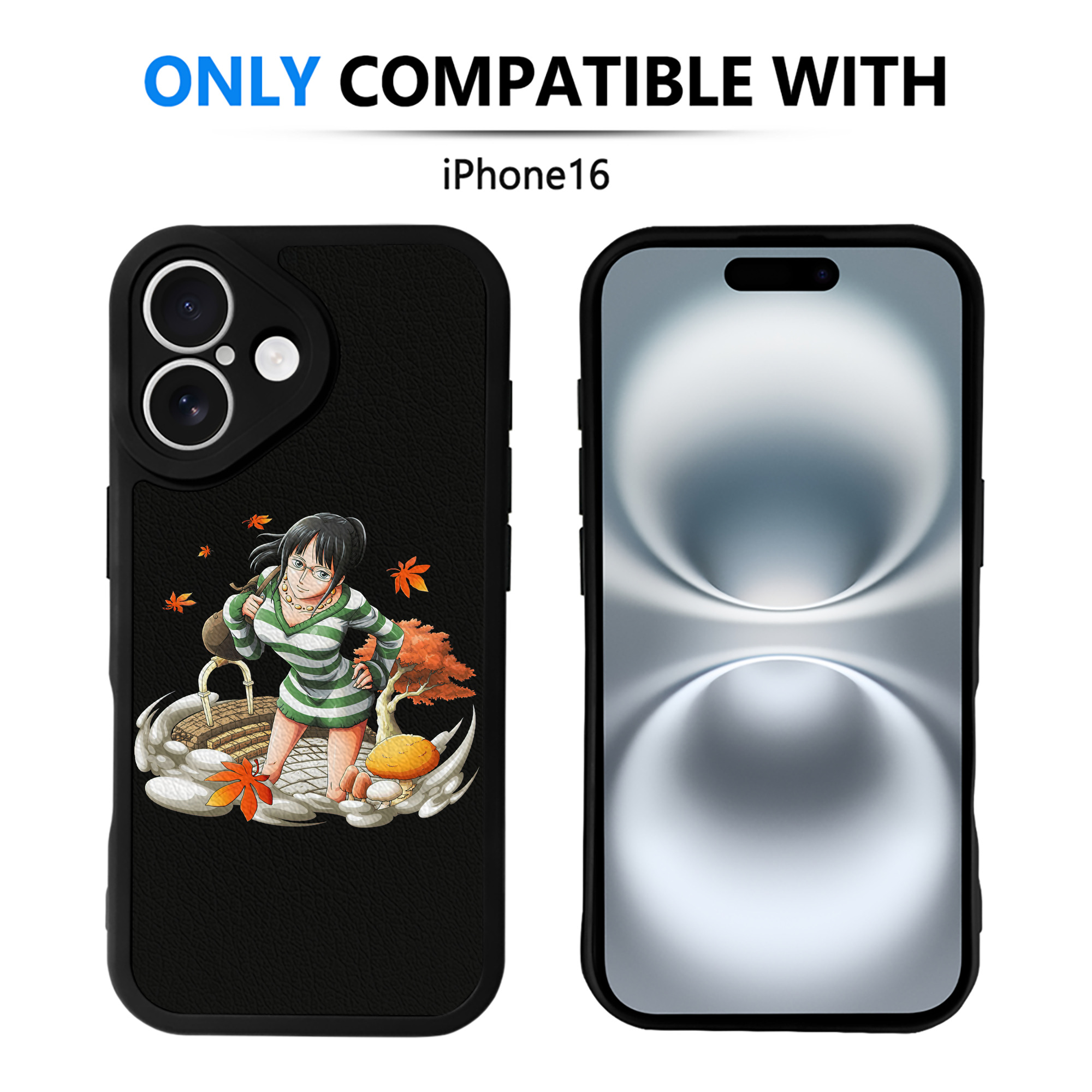 （画像用） ワンピース ニコ・ロビン ONE PIECE Nico Robin 【iPhone 16シリーズ対応】シリコンスマホケース（レザー調） 材質：シリコン
